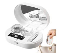 Contact Cleaning Machine | 3 Modes Full Automatic Washing Machine - With Mirror Case Automatic Contact Cleaning - Men Women Dormitory School Travel