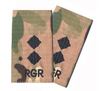 Contact Left Embroidery Pair RGR Gurkha Black on Multicam/MTP Lieutenant Rank Slides/Epaulettes