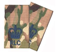 Contact Left Embroidery Pair RLC Blue on Multicam/MTP Match WO2 Sergeant Major Rank Slides/Epaulettes