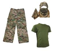 Contact Left Ltd Kids Pack 2 HMTC MTP Multicam Match - Shirt Pants Shemagh Army Soldier Dress Up (11-12)