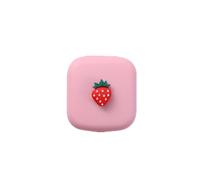 Contact Lens Box Set Pink with Strawberry - Cute Storage for Soft & Hard Lenses, Travel Case, Mirror, Tweezers, Suction Cup, Lens Container, Cleaning Accessories, Ideal for Travel and Home