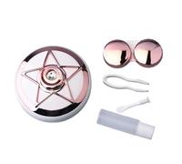 Contact Lens Case Five Pointed Star Care Box with Mirror and Removal Tool Portable Storage(Pink)