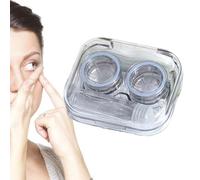 Contact Lens Case, Portable Mini Contact Lens Kit, Hard Shell Storage Box for Dormitory, Travel, Business Trip, Home
