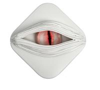 Contact Lens Cases, Halloween Scary Eye Personality Contact Storage Box, with Mirror, Tweezers & Suction Stick,No Contain Contact Lens,Travel Portable Lens Organizer BoxD (White)