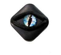 Contact Lens Cases, Halloween Scary Eye Personality Contact Storage Box, with Mirror, Tweezers & Suction Stick,No Contain Contact Lens,Travel Portable Lens Organizer BoxD (Light Blue)