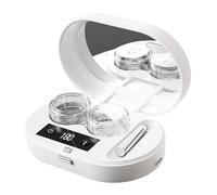 Contact Lens Cleaner - Automatic Washing Device, Rechargeable Cleaning Unit | Three Mode Intelligent Lens Maintenance System Equipment, Compact Hygiene Care Solution with Mirror Design for Student Sch