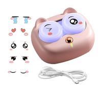 Contact Lens Cleaner Machine - 3 Modes Care Washer Tool for Glasses | Ultrasonic Agitator with Internal Mirror & Pink Finish for Commuting, Home, Daily Travel and Office Use