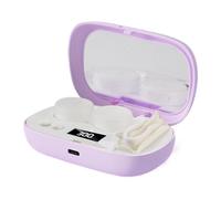 Contact Lens Cleaner - Portable Cleaner with 5 Level Timer, Travel Contact Lens Cleaning Case, High Frequency Vibration Protein Remover, Digital Automatic Maintenance Device, Eye Care Accessory