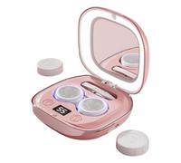 Contact Lens Cleaner,Portable Contact Lens Cleaning Machine with Mirror and Led - Rechargeable Daily Vision Care Device for Vacation Home Dorm Outdoor Trip Travel Indoor