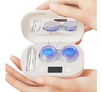Contact Lens Cleaner, Rechargeable Cleaning Device, 8.27x3.94x3.15 Inches Care System with Timer Control, ABS Eye Care, Deep Cleaning Sanitizing Box with Modern Design, Lens Cleaner for Travel Use