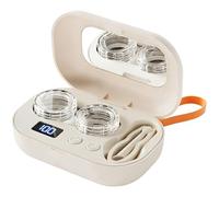 Contact Lens Cleaner, Ultrasonic Machine with Mirror, Type-C Charging, Portable Deep Cleaning Set with Tweezers & Stick, Skin Color