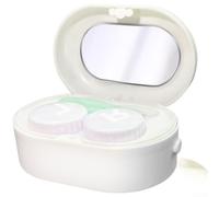 Contact Lens Cleaning Device - High for Frequency Vibrating Case for Glasses and Colour Lenses - Automatic Eye Lens Washer for Travel - White Pink Green 9.2cm(White)