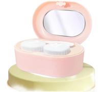 Contact Lens Cleaning Device - High for Frequency Vibrating Case for Glasses and Colour Lenses - Automatic Eye Lens Washer for Travel - White Pink Green 9.2cm(Pink)