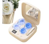 Contact Lens Cleaning Machine - 9cm Portable Cleaner, ABS Material Ultrasonic Lenss Washer, Type-C Rechargeable Device with 7ml Tank | Soft Len Cleaner for Men, Women, Adults Home, Travel, Daily,