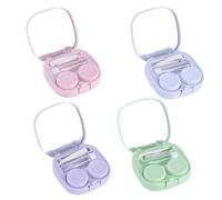 Contact Lens Containers, Soft Lenses, Insertion Aid, Contact Lens Insertion Aid, Soft Lenses, Storage Container, Contact Lens Container, Blue, Purple, Pink, Green, Size: 2.76 x 2.76 x 0.98 Inches