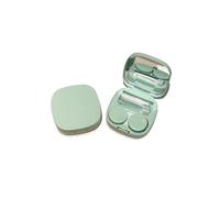 Contact Lenses Box Solid Color Portable Lens Case with Suction Stick Set for Travel Kit Holder(Green)