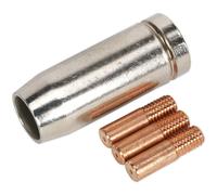 Contact Tip & Nozzle Bundle for MB15 Torches - 0.6mm Tips & Conical Nozzle