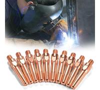 Contact Tips Welding Pack 10 MIG Guns Copper Nozzle Suitable Various diameters Choose M6 Precision bore Anti Clogging Smooth Wire Feeding Bold 8.8 * 45mm Aperture 1.0 mm