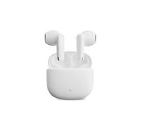 Contact Twins Nano Wireless Headphones with TWS Technology (True Wireless Stereo), Lightweight and Minimalist Headphones with Up to 19 Hours of Autonomy, White