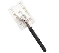 Contactless Card Holder with Extendable Handle, Telescopic Credit Card Clip for Car Parks and Tolls, Portable Stainless Steel Reach Pole for Easy Payments (White)