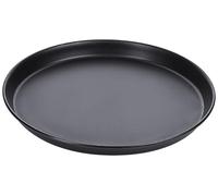 Contacto Pizza Tray Made of Black Tin, Diameter 28 cm, Height 2.5 cm, Flanged Edge, Gastro Quality, Not Dishwasher Safe