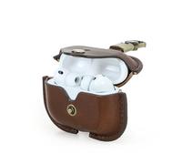 CONTACT'S FAMILY Case for AirPods Pro 3, Genuine Leather Airpods Pro 3 Case, Compatible with AirPods Pro 3th Generation (2025) with Key Hook(Coffee)