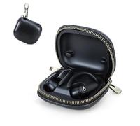 CONTACT'S FAMILY Case for Beats Powerbeats Pro2, Leather Wireless Earbuds Case Compatible with Beats Powerbeats Pro 2 (2025) with Key Hook(Black)