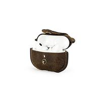 CONTACT'S FAMILY Leather Case for AirPods Pro 2, Compatible with AirPod Pro 2nd Gen, Men’s Earphone Case with Key Hook (Coffee)