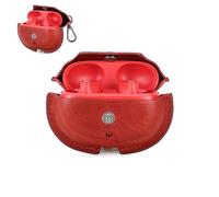CONTACT'S FAMILY Leather Headphone Case for Beats Studio Buds, Studio Buds + (2023), Protective Shockproof Case Compatible with Beats Studio Buds(Red)