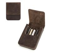 CONTACT'S FAMILY Leather Pen Case for 6 Pens, Vintage Handmade 6 Slots Genuine Leather Fountain Pen Organizer Case, Pen Storage Gift Box (Coffee)