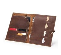 CONTACT'S FAMILY Leather Portfolio Folder, Padfolio for 12.9 Inch Tablet, Conference Folder, Personal Work Organiser, Business Travel Document Holder