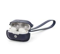 CONTACT'S FAMILY Protective Case for Sony WF-1000xm4, Portable Genuine Leather Earphones Case Compatible with Sony WF-1000xm4 with Detachable Wrist Strap(Blue)