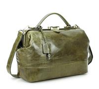 CONTACTS Luxury Leather Doctor Bag Lager Purse for Women Handbag with Lock Shoulder Bag Vintage Briefcase Top Handle Satchel with Metal Clasp Frame Opening