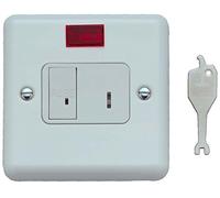 Contactum CLA3467WS Neon DP Flush Mounted Key Switch, 13A, White