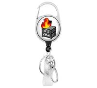 Container Fire Reel Belt Clip,Container Fire Reel,Retractable ID Badge Holder - Heavy Duty Reel with 360 Degree Swivel Carabiner,s