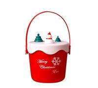 Container Set With Handle 6 Of Candy Gift Storage Barrel For Christmas Home Storage Spherical Red And Green 5 Inches (I, A)