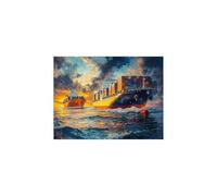 Container Ship Paint by Numbers for Adults, Sunset Luminescence Acrylic Paint by Numbers Kits, DIY Hobbies for Women 40x54In, Luminescence Painting Wall Art for Room Decor Gifts for Women GYYH-1702