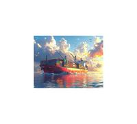 Container Ship Paint by Numbers for Adults, Sunset Luminescence Acrylic Paint by Numbers Kits, DIY Hobbies for Women 32x24in, Luminescence Painting Wall Art for Room Decor Gifts for Women GYYH-3750