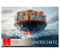 Container ships - Giants in focus UK-Version (Wall Calendar 2026 DIN A4 Landscape), CALVENDO 12 Month Wall Calendar