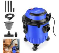 Container Wet and Dry Vacuum Cleaner with 3 In 1 Blower Cleaning, 15L Industrial Vacuum Cleaner with 4 Wheels, Filter, Crevice Nozzle, 19000pa Suction Vacuums Cleaners Carpet Upholstery Cleaner, Blue