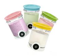 Containers for Ninja Creami Swirl Pints and Different Color Lid, Ice Container Compatible NC700 701 NC701Q CN701CO Ninja Creami Swirl Pints, BPA Free and Dishwasher Safe (4PCS-A)