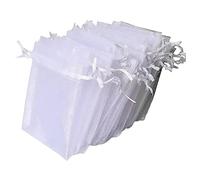 Containers with Lids 100pc Net Yarn Bundle Pocket Joy Candy Bag Transparent Bag Net Yarn Gift Drawstring Bundle Pocket (White,One Size)