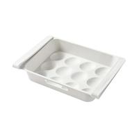 Containers with Lids Plastic Storage 8 Eggs Storage Egg Refrigerator Egg Holder Container Portable Eggs (White) Drawers (White,26X18X5CM)