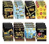 Containlol 24 Pieces Construction Party Favors Mini Construction Spiral Notebooks Truck Birthday Party Back to School Supplies for School Gifts