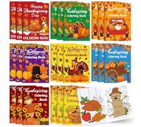 Containlol 48 Pcs Fall Coloring Books Thanksgiving Mini Coloring Books Thanksgiving Activity Book Bulk Fall Harvest Party Favors for Autumn Birthday Goodie Bag Gifts Activities Supplies(Turkey)