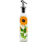Containly 8oz Hand-Painted Sunflower Glass Oil and Vinegar Cruet