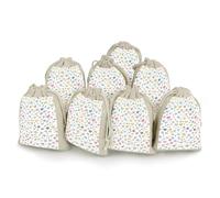 Contains Many Hearts 8 PCS Muslin Bags with Drawstring Sachet Bags Empty Small Cotton Drawstring Bag Muslin Reusable & Washable Cotton Bag for Herb Spice Candy Soap Jewelry Wedding Gift Pouches