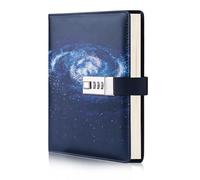 Contanbor Diary with Lock for Girls Women,Journal Secret Diary with Combination Lock,PU Leather Password Notebook A5 Refillable Notebook Writing Travel Journal Gift 192 Pages interplanetary