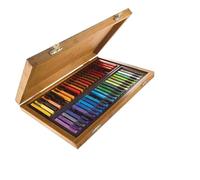 Conté à Paris 50172 Bamboo Box with 48 Coloured Carré Chalks, Square Pastels