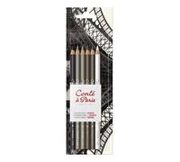 Conté à Paris Drawing Pencil - Assorted Colours (Pack of 6), White,Black